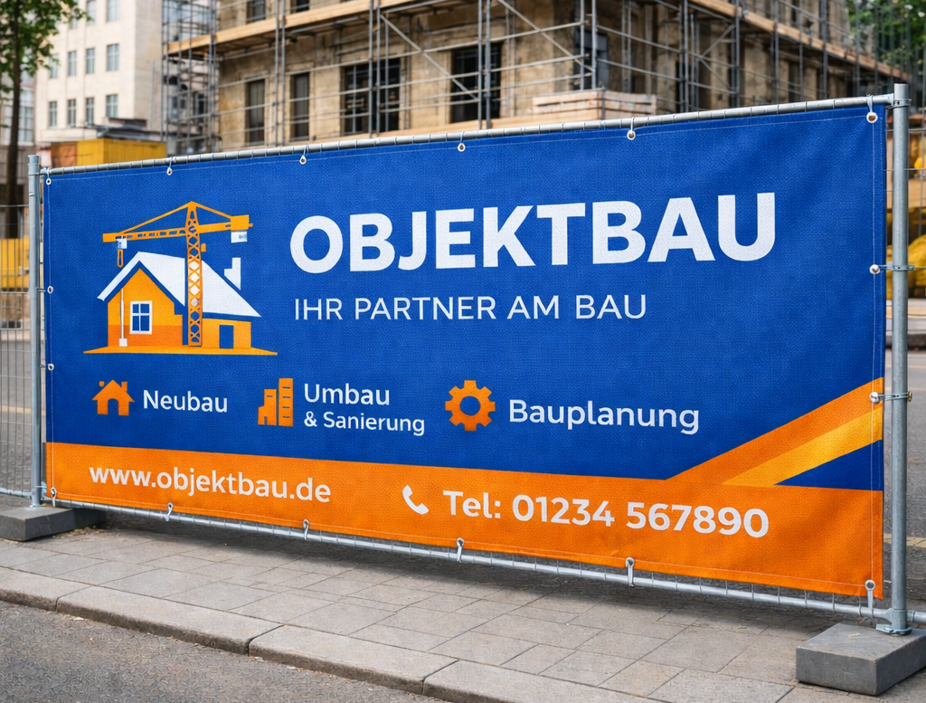 Bauzaun mit Bauzaunbanner