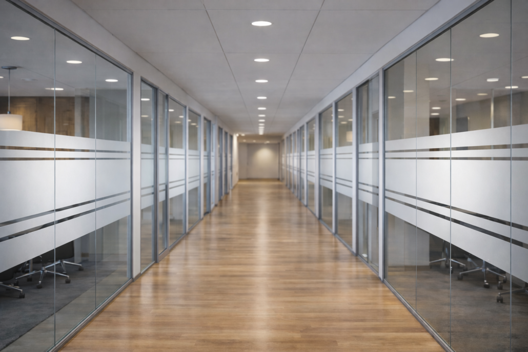 glasdekor-büroflur