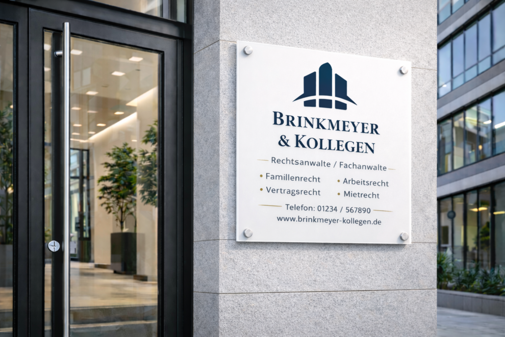 Kanzleischild am Eingang