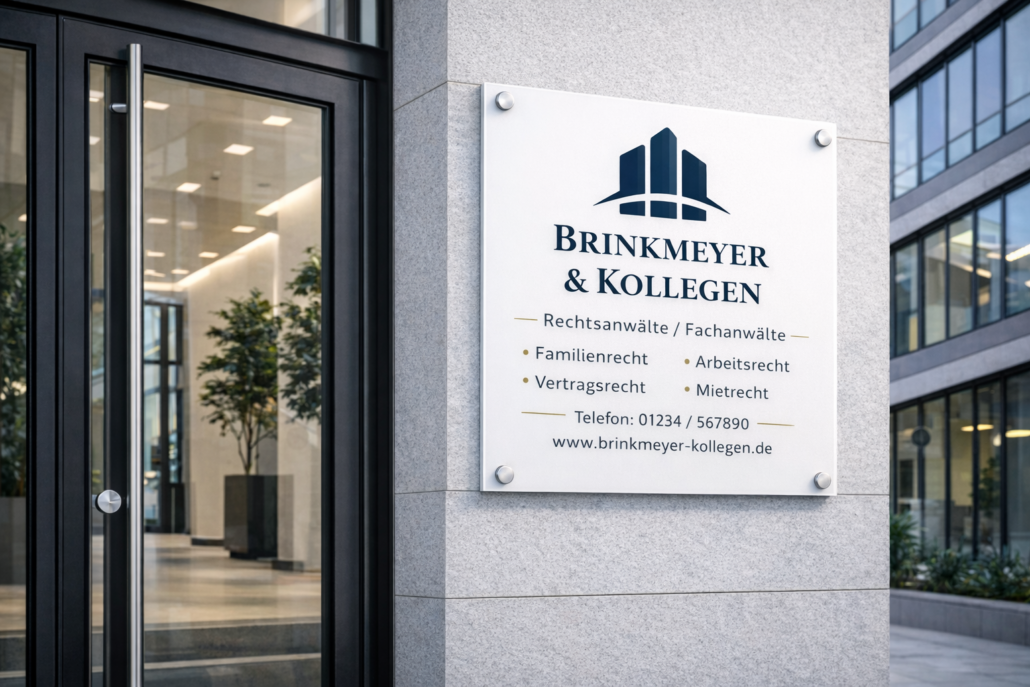 Kanzleischild am Eingang